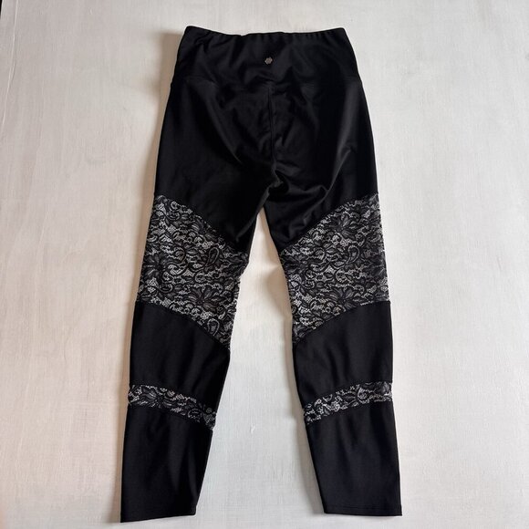 Nanette Lepore Leggings Women’s Large Black & White Lace Print - Picture 2 of 8